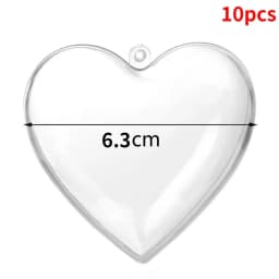 10pcs Transparent Open Plastic Christmas Ornament Ball Clear Bauble for Xmas Party Kids Gift Present Box Decorations
