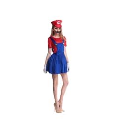 Halloween Cosplay Costume for Adults Super Luigi Bros Overall Set with Hat Game Character Jump Suit for Christmas Party Stage Pe