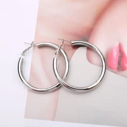 Hot trend 925 Sterling Silver beautiful 5CM Big hoop earrings for Women fashion party wedding designer Jewelry Christmas gifts