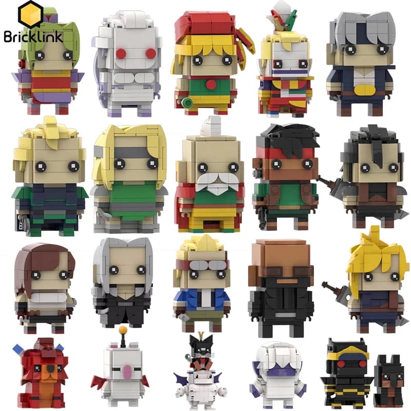 Bricklink MOC Game Fantasyed Action Figures Zack Fair Tifa Aerith Cloud Mog Bricks Sets Building Blocks Kid Toys Christmas Gift