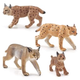Realistic Simulated Forest Animal Lynx Model Solid Simulation Bobcat Wild Fox Model Action Figures Toys For Christmas Gifts