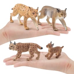Realistic Simulated Forest Animal Lynx Model Solid Simulation Bobcat Wild Fox Model Action Figures Toys For Christmas Gifts