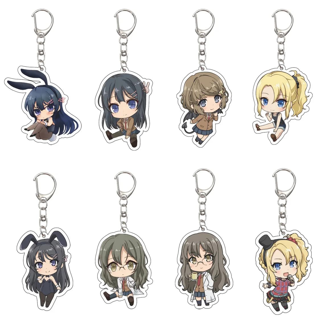Gifts/55MM Anime ‌Rascal Does Not Dream of Bunny Girl Senpai‌  Keychain  Sakurajima Mai/ Koga Tomoe Key Chain Christmas Gifts