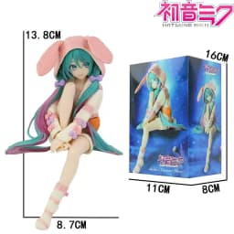 New In Stock Hatsune Miku Rabbit Ear Pajamas Collectible Anime Action Kwaii Miku Figures Model Toys Christmas Gifts