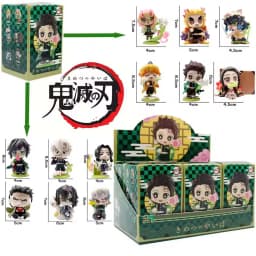 Hot sold 1-12pcs Anime Demon Slayer Model Tanjiro Kamado Nezuko cartoon figure PVC model ornament child Christmas Halloween gift