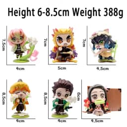 Hot sold 1-12pcs Anime Demon Slayer Model Tanjiro Kamado Nezuko cartoon figure PVC model ornament child Christmas Halloween gift