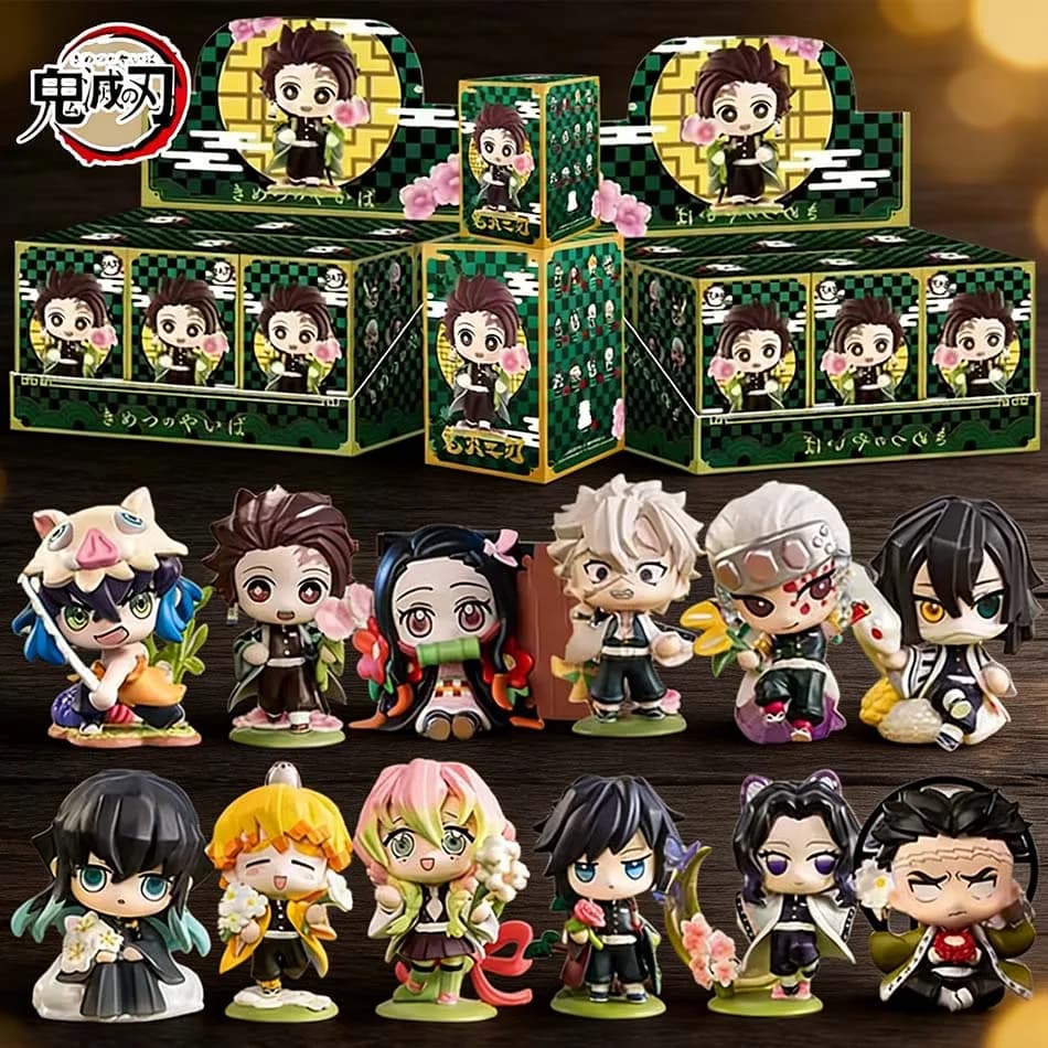 Hot sold 1-12pcs Anime Demon Slayer Model Tanjiro Kamado Nezuko cartoon figure PVC model ornament child Christmas Halloween gift