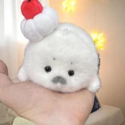 ★▲Cartoon Cute Plush Seal Keychain White Seal Pendant Fashion Stuffed Doll Keyring Backpack Hanging Decoration Christmas Gift
