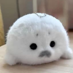 ★▲Cartoon Cute Plush Seal Keychain White Seal Pendant Fashion Stuffed Doll Keyring Backpack Hanging Decoration Christmas Gift