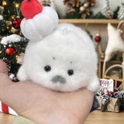 ★▲Cartoon Cute Plush Seal Keychain White Seal Pendant Fashion Stuffed Doll Keyring Backpack Hanging Decoration Christmas Gift