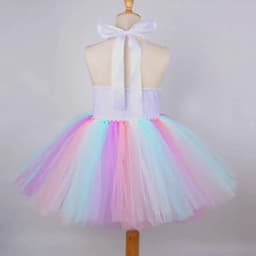Pastel Flowers Unicorn Costumes for Girls Sequins Birthday Princess Dresses Kids Halloween Christmas Outfit with Wings Horns Bow
