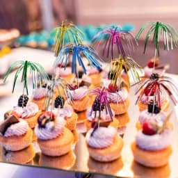 50Pcs Tassel Fireworks Cake Topper Cocktail Picks Dessert Food Fruit Toothpick for Wedding Birthday Party Decoration Christmas