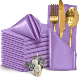 12PCS Red Satin Napkins 30x30cm, Silky Soft Smooth Washable Napkins for Restaurant, Weddings, Dinner, Party,Christmas Decoration