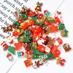 Cute Small Christmas DIY Ornament Xmas Santa Tree Bell Mixed Style Decoration for Hand Crafts Phone Case Hairpin Accessories