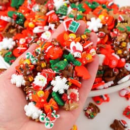 Cute Small Christmas DIY Ornament Xmas Santa Tree Bell Mixed Style Decoration for Hand Crafts Phone Case Hairpin Accessories