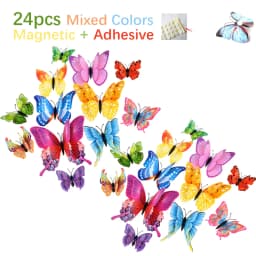 New 12/24pcs 3D Butterfly Wall Stickers Home Christmas Wedding Decoration Photography Props Magnetic Refrigerator Magnets