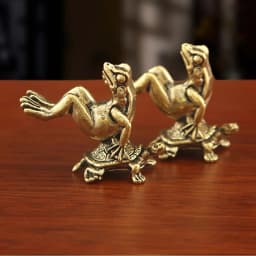 Solid Brass Moments Christmas Ornament Frog and Turtle Figurine Small House Decoration Animal Figurines Chihuahua Sculpture