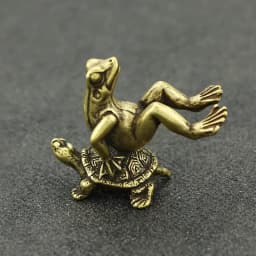 Solid Brass Moments Christmas Ornament Frog and Turtle Figurine Small House Decoration Animal Figurines Chihuahua Sculpture