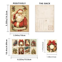 48pcs, Retro Christmas Postcard Set - with Stickers, Christmas/Anniversary Gifts, Collectibles, Suitable for Gift-Giving.
