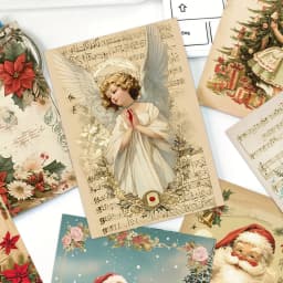 48pcs, Retro Christmas Postcard Set - with Stickers, Christmas/Anniversary Gifts, Collectibles, Suitable for Gift-Giving.