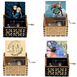 Mechanical Music Box Wooden Antique Carving Handmade Crank Classic Theme Music Birthday And Christmas Gifts Home Decoration