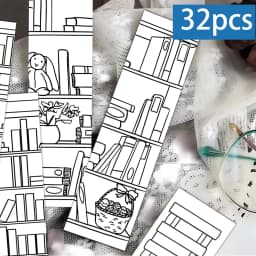 32pcs, Coloring Book Bookmarks, Suitable for Back-to-School Season, Christmas, Halloween, Teachers, Readers, and Birthdays.