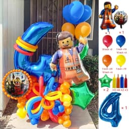 Cartoon Building Block Themed Party Balloon Set Colorful Latex Balloons for Baby Shower Kids Birthday Christmas Decorations