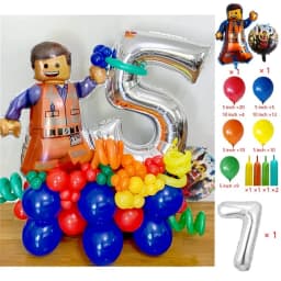 Cartoon Building Block Themed Party Balloon Set Colorful Latex Balloons for Baby Shower Kids Birthday Christmas Decorations