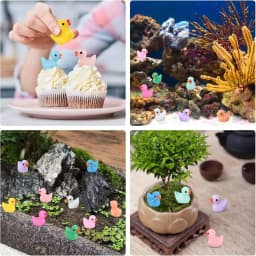 120/60Pc Mini Resin Tiny Duck Birthday Party Miniature Figure Landscape Aquarium DIY Decor Bonsai Interior Christmas Garden
