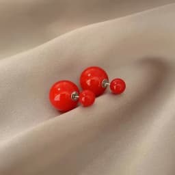 Big Imitation Pearl Stud Earrings for Women Red White Color 8mm 14mm Simple Round Ball Jewelry Friend Christmas Girl Gift