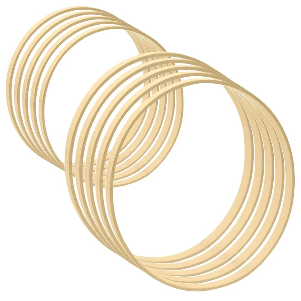 10Pcs 10/15/18/20/23/30cm Wooden Ring Bamboo Hoop Frame DIY Wreath Decorative Circle Craft Tools Wedding Christmas Decoration