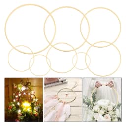 10Pcs 10/15/18/20/23/30cm Wooden Ring Bamboo Hoop Frame DIY Wreath Decorative Circle Craft Tools Wedding Christmas Decoration