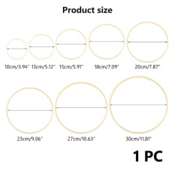 10Pcs 10/15/18/20/23/30cm Wooden Ring Bamboo Hoop Frame DIY Wreath Decorative Circle Craft Tools Wedding Christmas Decoration