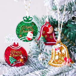 Xmas Tag Pendant Silicone Mold DIY Handmade Round Bell Keychain UV Epoxy Resin Plaster Craft Casting Molds Christmas Tree Decor