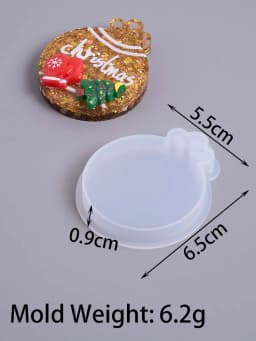 Xmas Tag Pendant Silicone Mold DIY Handmade Round Bell Keychain UV Epoxy Resin Plaster Craft Casting Molds Christmas Tree Decor