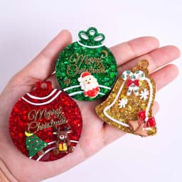 Xmas Tag Pendant Silicone Mold DIY Handmade Round Bell Keychain UV Epoxy Resin Plaster Craft Casting Molds Christmas Tree Decor