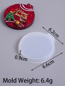 Xmas Tag Pendant Silicone Mold DIY Handmade Round Bell Keychain UV Epoxy Resin Plaster Craft Casting Molds Christmas Tree Decor