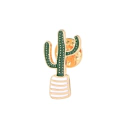 Simple Cartoon Green Plants Brooches Pins Coconut Trees Mexican Cactus Maple Leaf Christmas Tree Metal DIY Button Badges Jewelry
