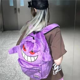 2025 New Kawaii Pokémon Gengar Purple Plush Backpack Student Bag Versatile Couple Model Girl Gift Christmas Gift