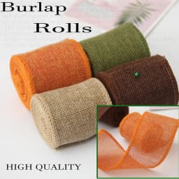 3M/Roll Burlap Wired Ribbon Roll Natural Jute Wrapping Burlap Ribbon For Christmas Crafts DIY Wedding Party Bows Trim Decoration