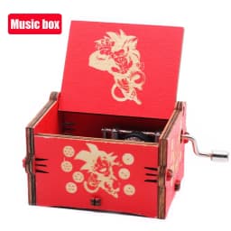 Antique carved Wooden Hand Crank Dragon Ball Z Music Box Action Figure Collection Model Toys Gifts Christmas Gift Birthday Gift