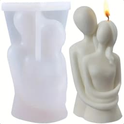 1 pc 3D Couple Hug Silicone Mold - Plaster Concrete Soy Wax Casting Candle Mold - For Christmas Valentine's Day Art Home Decor