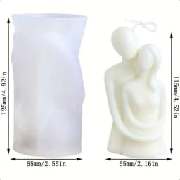 1 pc 3D Couple Hug Silicone Mold - Plaster Concrete Soy Wax Casting Candle Mold - For Christmas Valentine's Day Art Home Decor