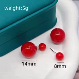 NEW 16mm Big Imitation Pearl Stud Earrings Women Europe and America Simple Round Ball Brincos Jewelry Birthday Friend Christmas
