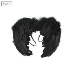 Halloween Feather Wings White Black Angel Wings Devil Wings with Elastic Straps for Adult Teens Christmas Costume Accessories