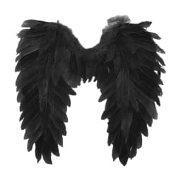 Halloween Feather Wings White Black Angel Wings Devil Wings with Elastic Straps for Adult Teens Christmas Costume Accessories
