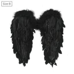 Halloween Feather Wings White Black Angel Wings Devil Wings with Elastic Straps for Adult Teens Christmas Costume Accessories
