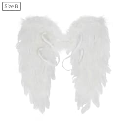 Halloween Feather Wings White Black Angel Wings Devil Wings with Elastic Straps for Adult Teens Christmas Costume Accessories