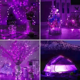 30/50/100LED Copper Wire String Lights Battery Powered Halloween Purple Fairy Light Indoor Wedding Christmas Garland Party Decor