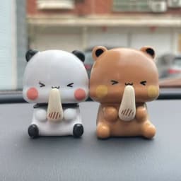 Cute Bubu Dudu Panda Bear Figure Toy Collectible Anime Accessories Kawaii Bear Doll Ornament Home Decor Birthday Christmas Gift
